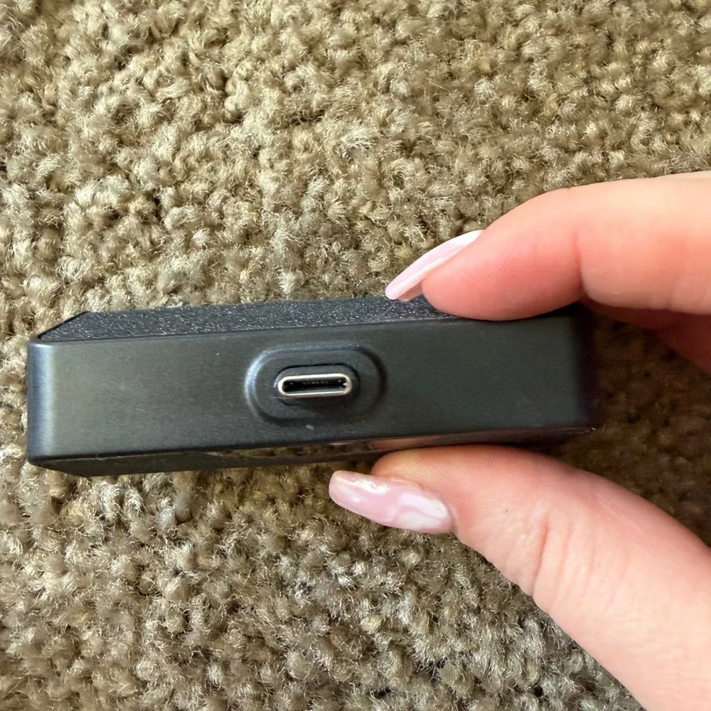 Portable‎ Power Bank 5200mAh USB-C Mini Charger Black Glitter PD Fast Charge